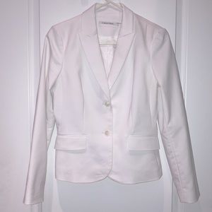 Calvin Klein White Two Button Blazer